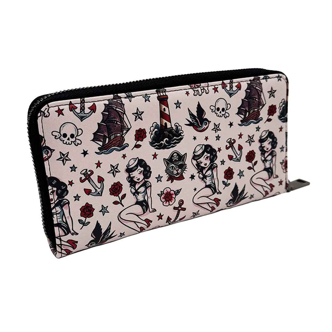 Pirate Cats and Sailor Things Clutch Wallet