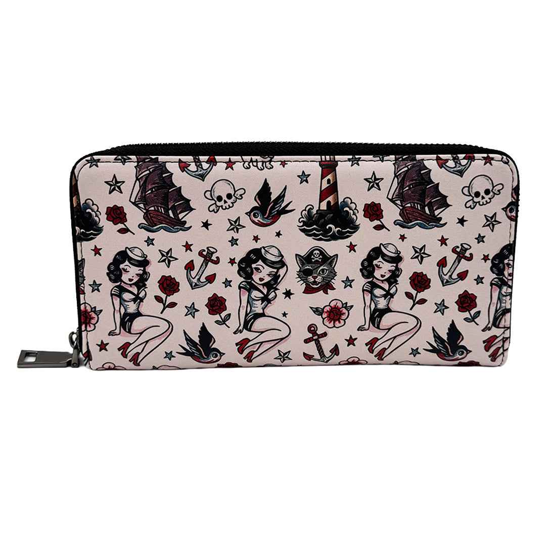 Pirate Cats and Sailor Things Clutch Wallet