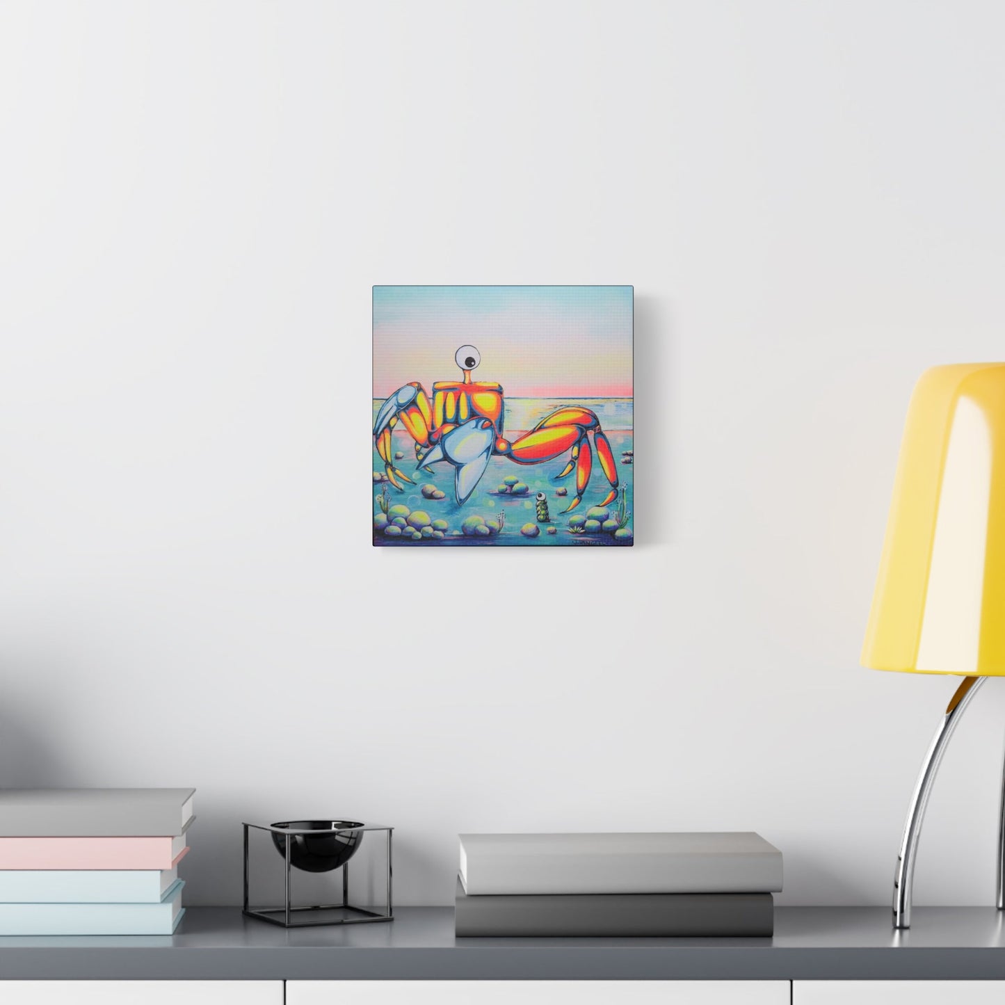 Cyclops Crab Original Canvas Art Print, Gift, Ocean Wall Art, Unique, Coastal Home Decor