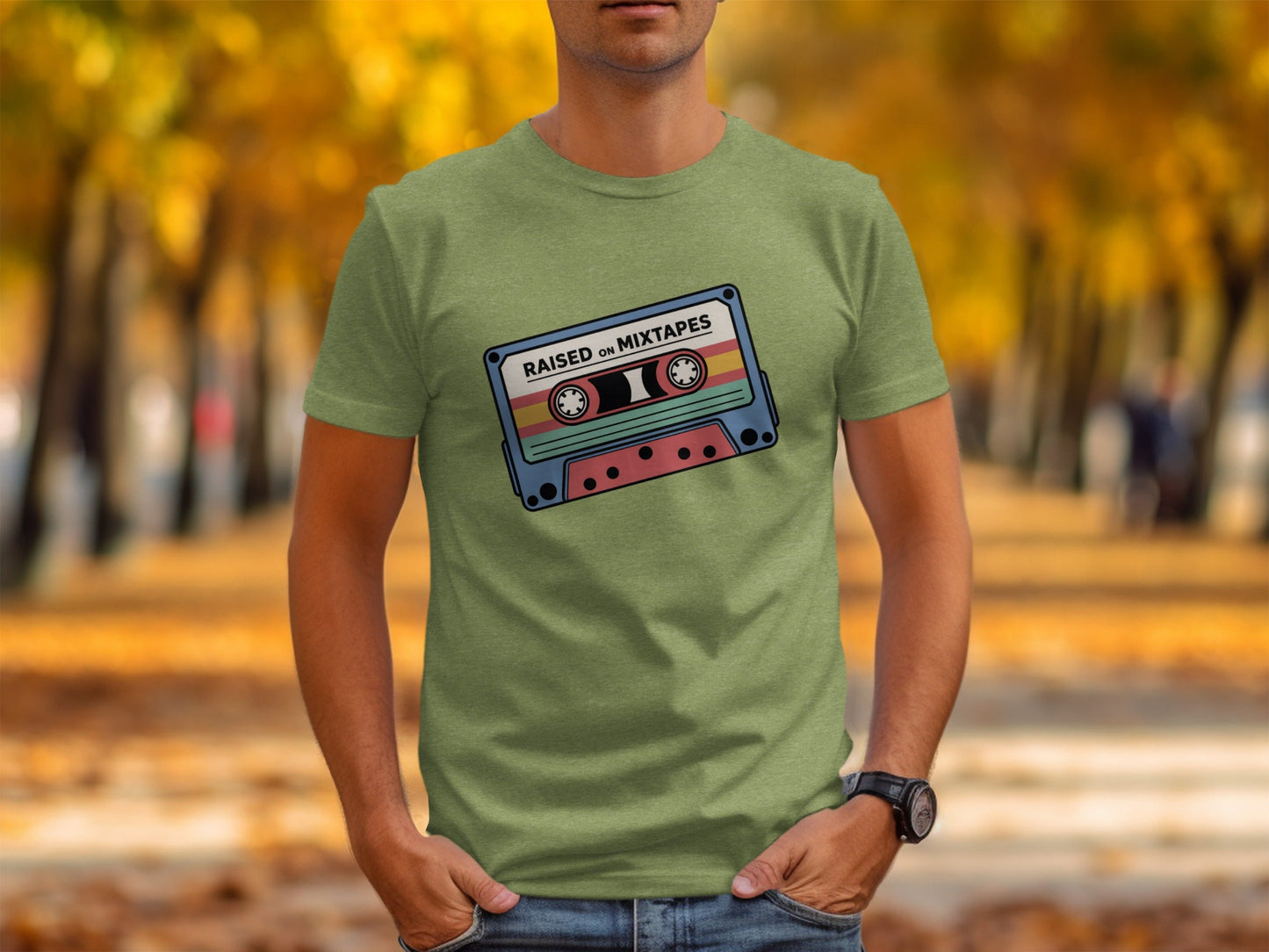 Raised On Mixtapes Retro Cassette T-Shirt