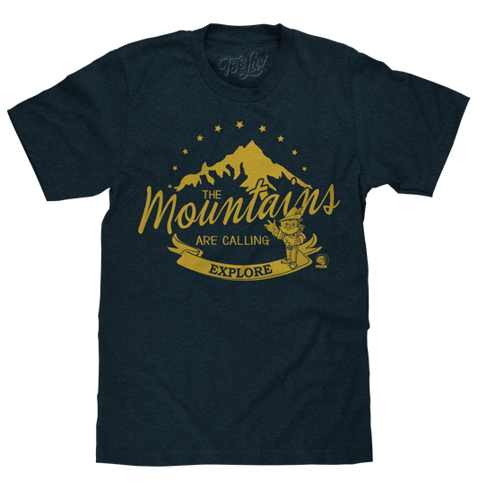 Woodsy Owl The Mountains are Calling T-Shirt - Navy