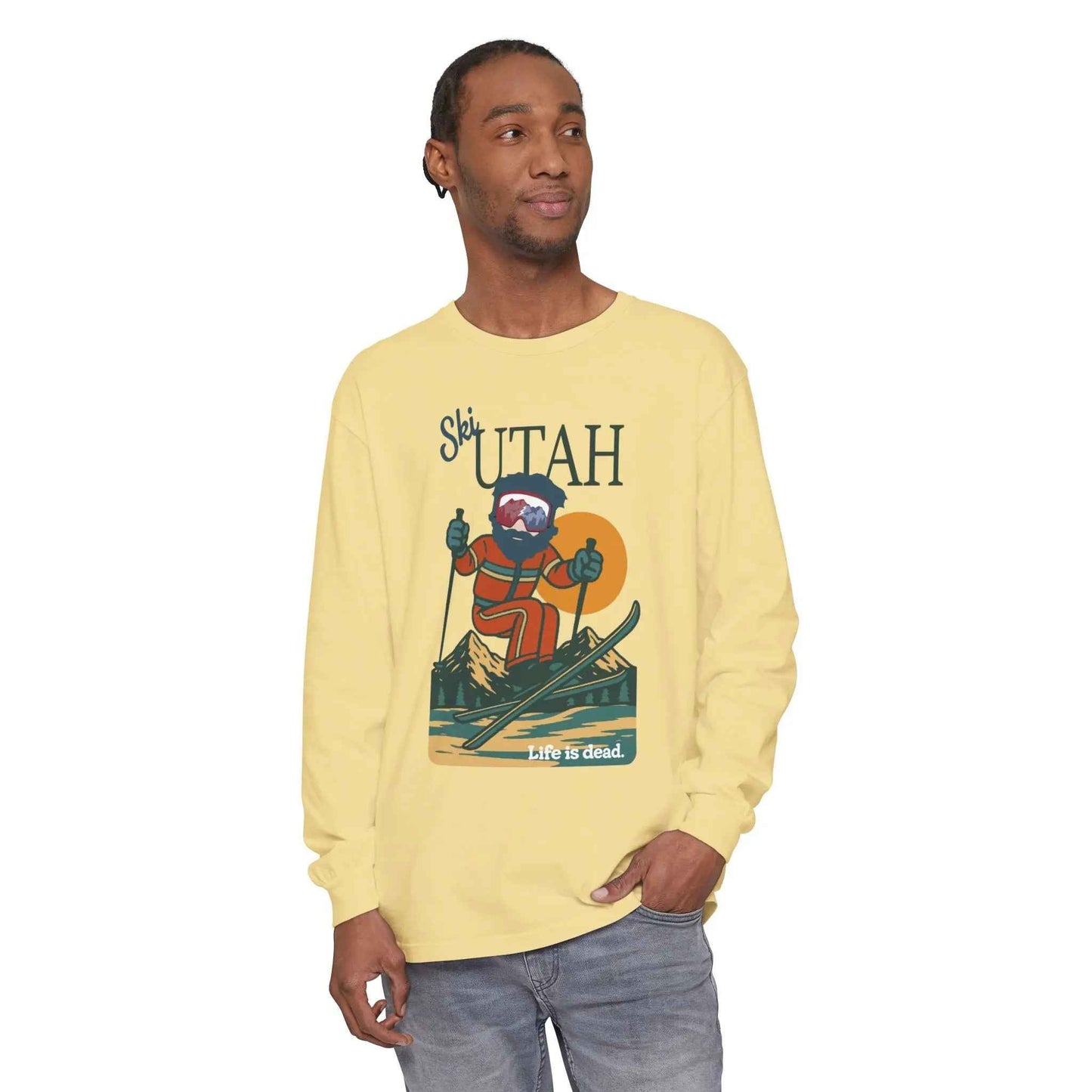 Ski Utah - Life is dead.® Mountain Collection Garment-Dyed Long Sleeve T-Shirt