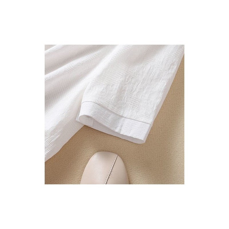 Hooded Cotton and Linen Shirt with Intricate Jacquard Embroidery