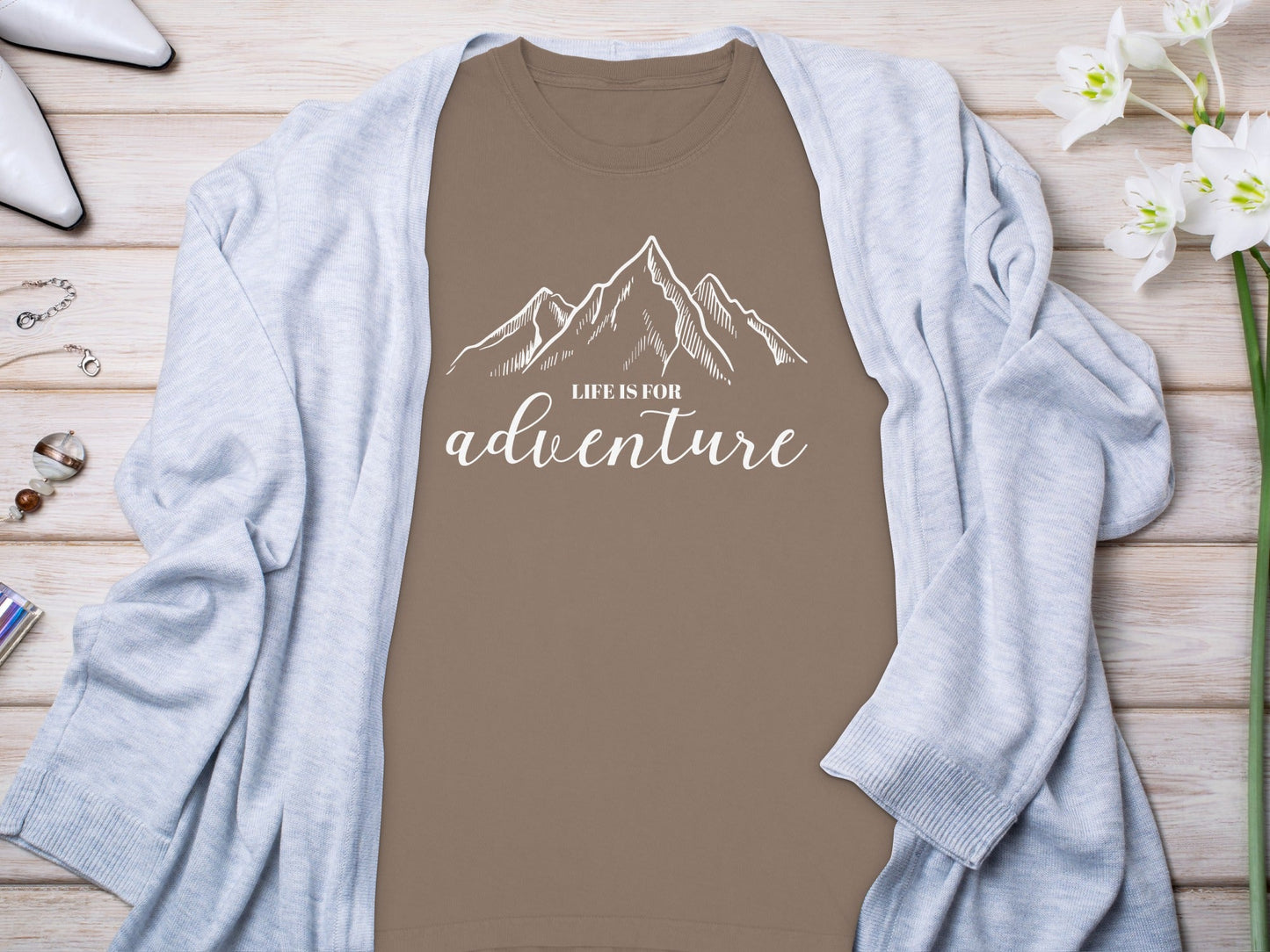 Life Is For Adventure Mountain Art Great Outdoors Long Sleeve T-Shirt