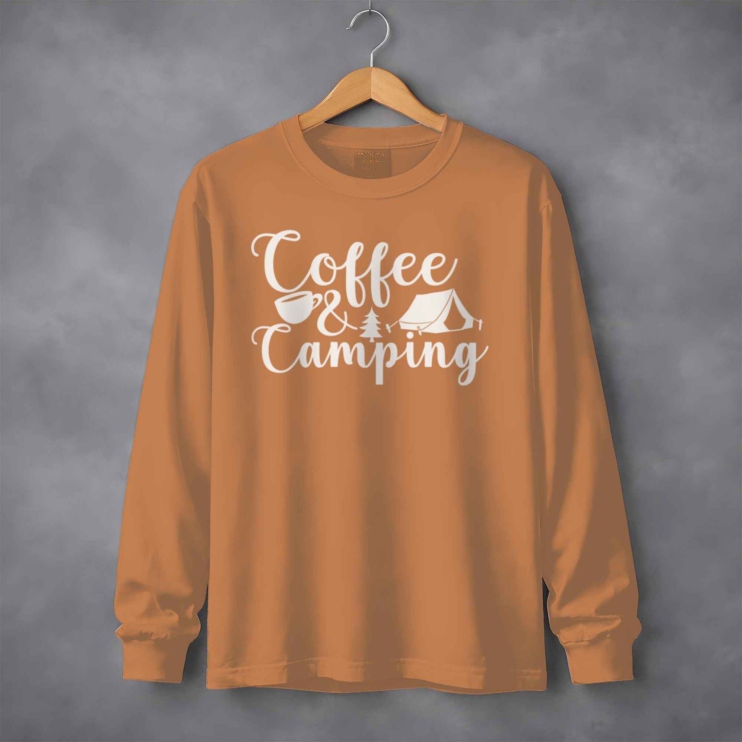 Coffee and Camping Adventure Design Long Sleeve T-Shirt