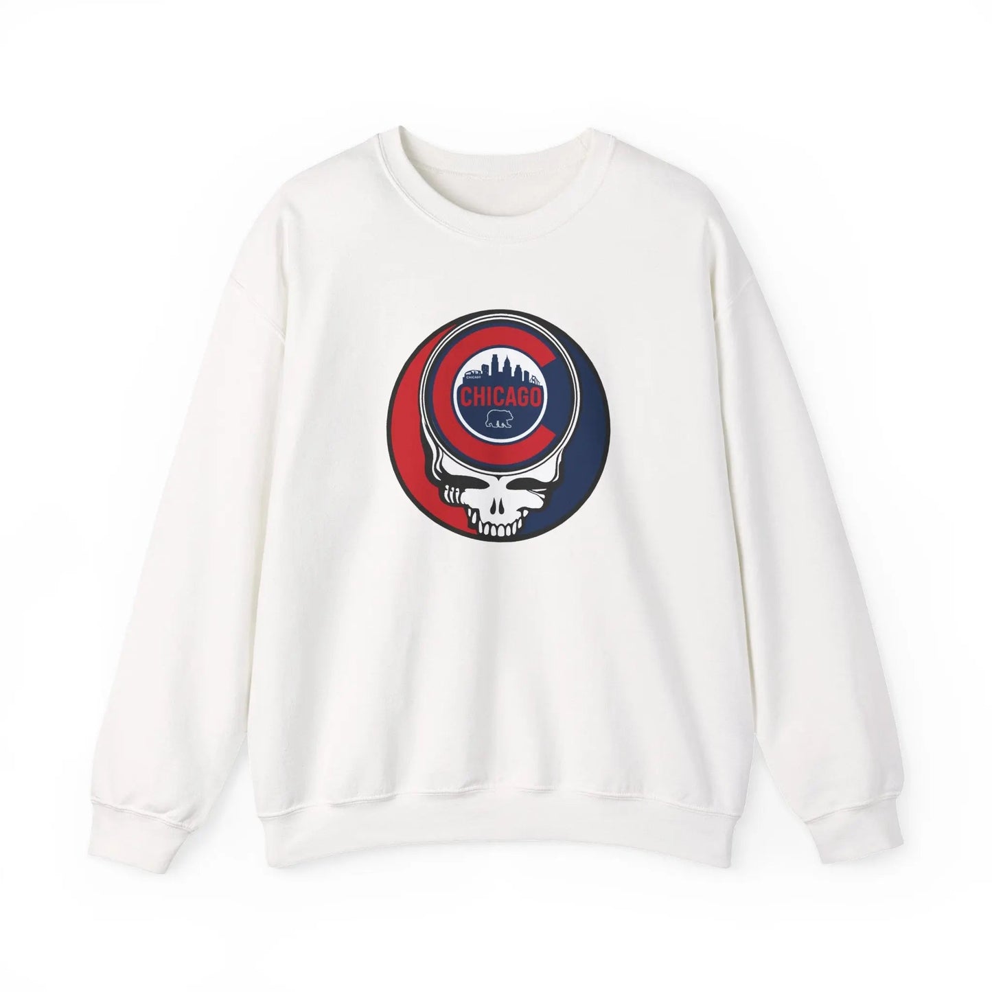 Chicago Cubs Original Stealie Grateful Dead Crewneck Grateful Dead Sweatshirt