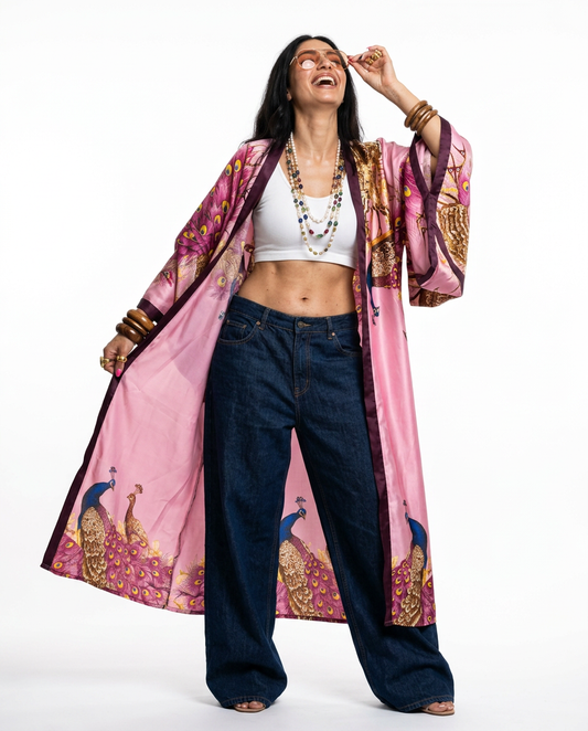 Divine Printed Silk Kimono