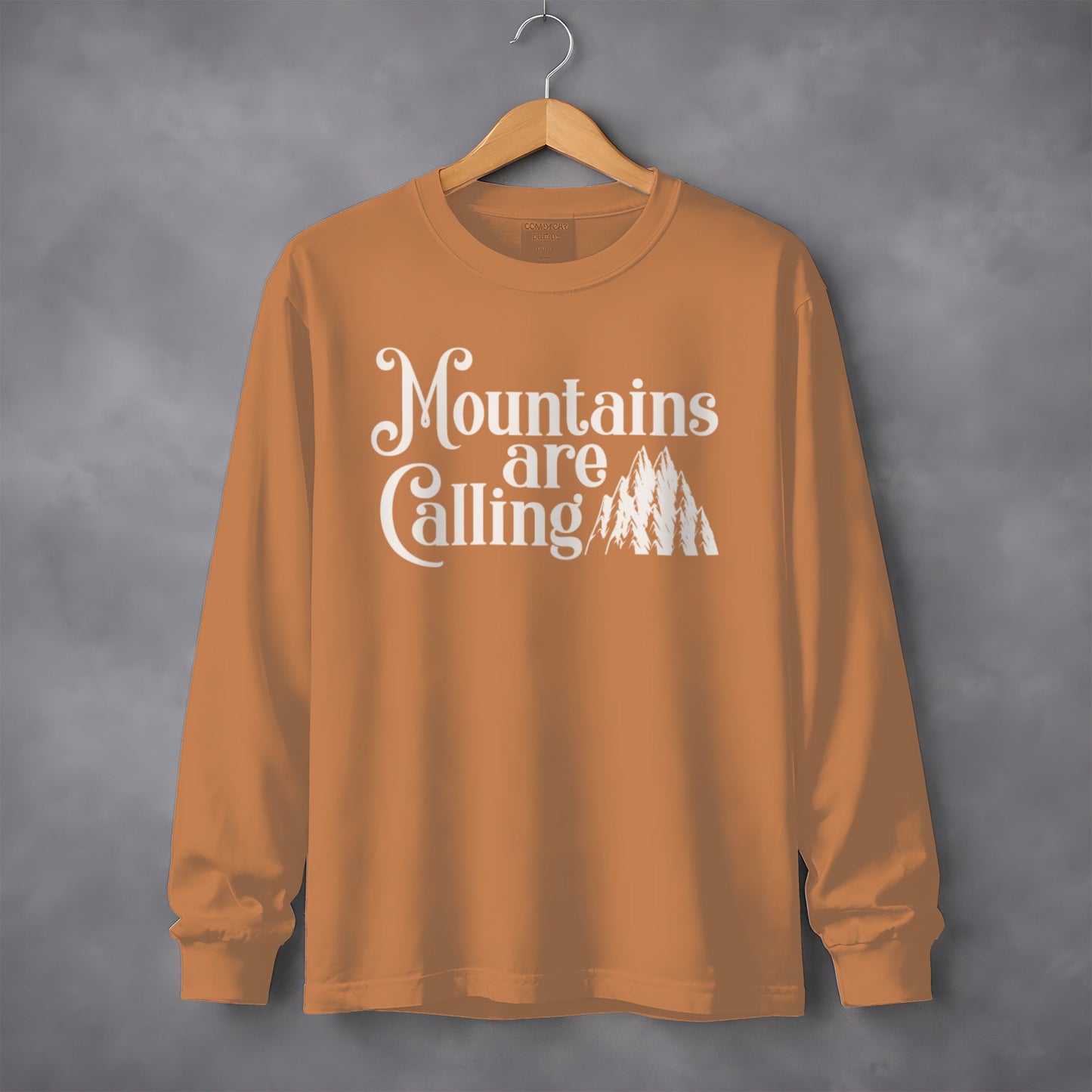 Mountains Are Calling With Mountain Peaks Art Long Sleeve T-Shirt