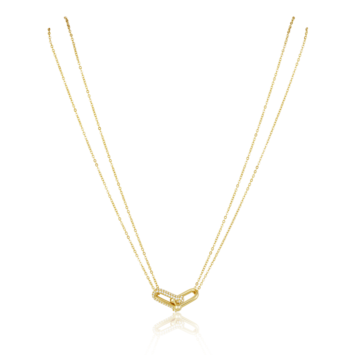 U Link Pave Necklace