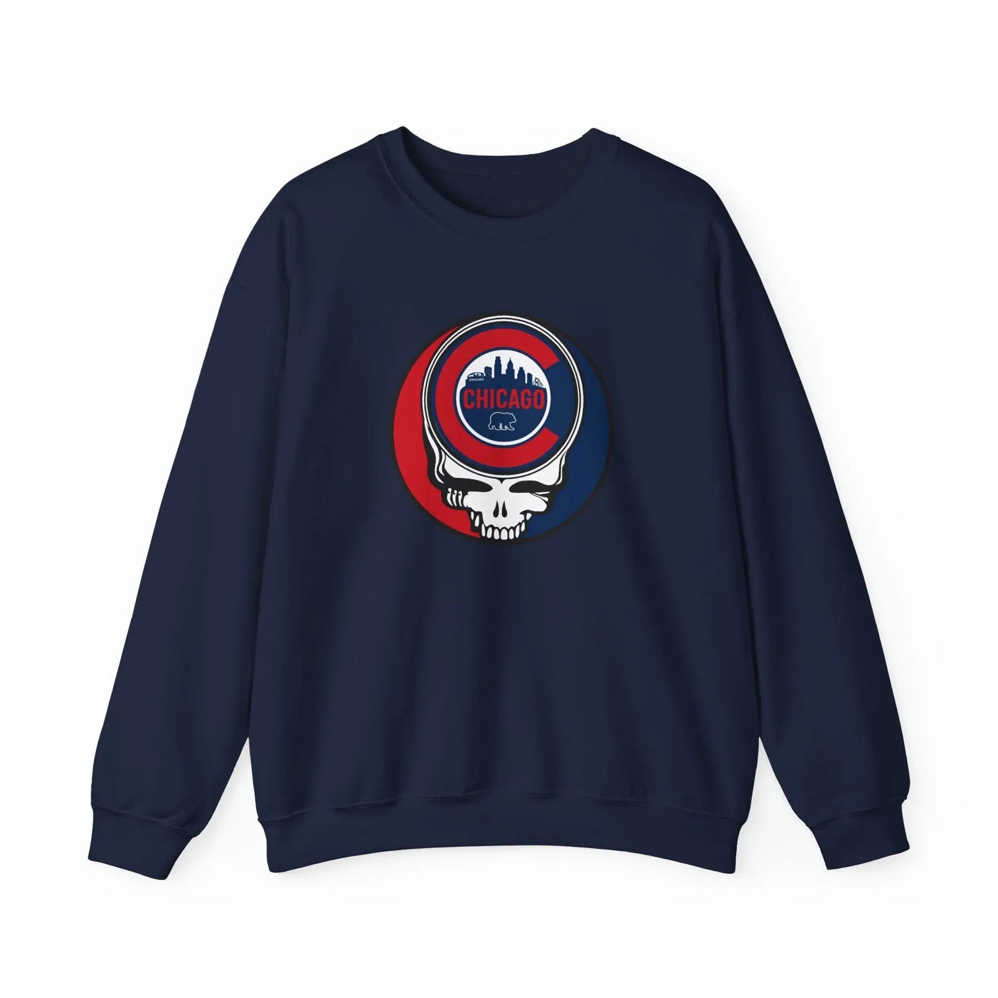 Chicago Cubs Original Stealie Grateful Dead Crewneck Grateful Dead Sweatshirt