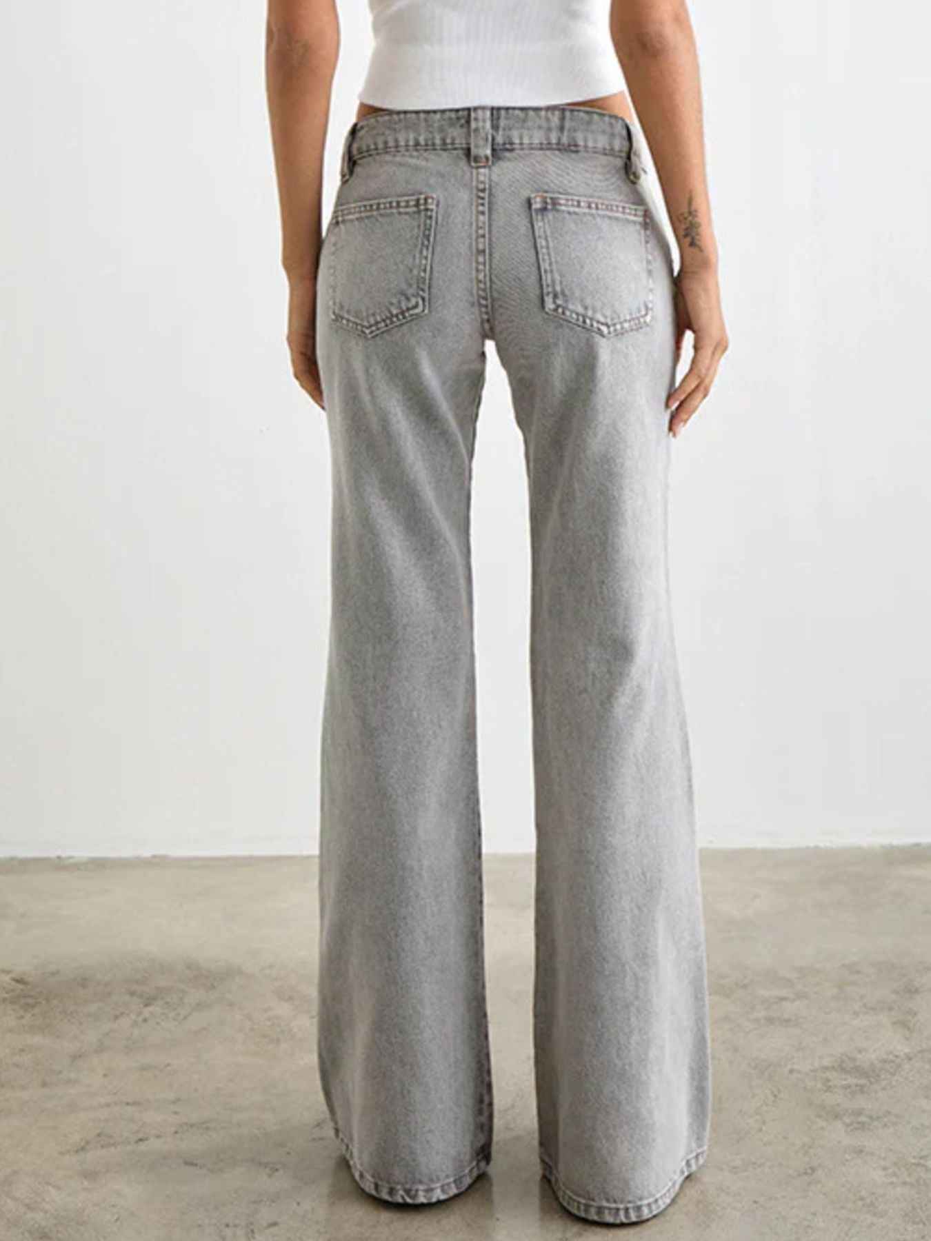 Low Rise Flare Leg Jeans