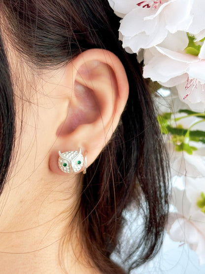 Azia Owl Stud Earrings