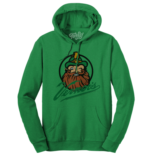 Vernor's Ginger Ale Woody Gnome Hooded Sweatshirt - Kelly Green