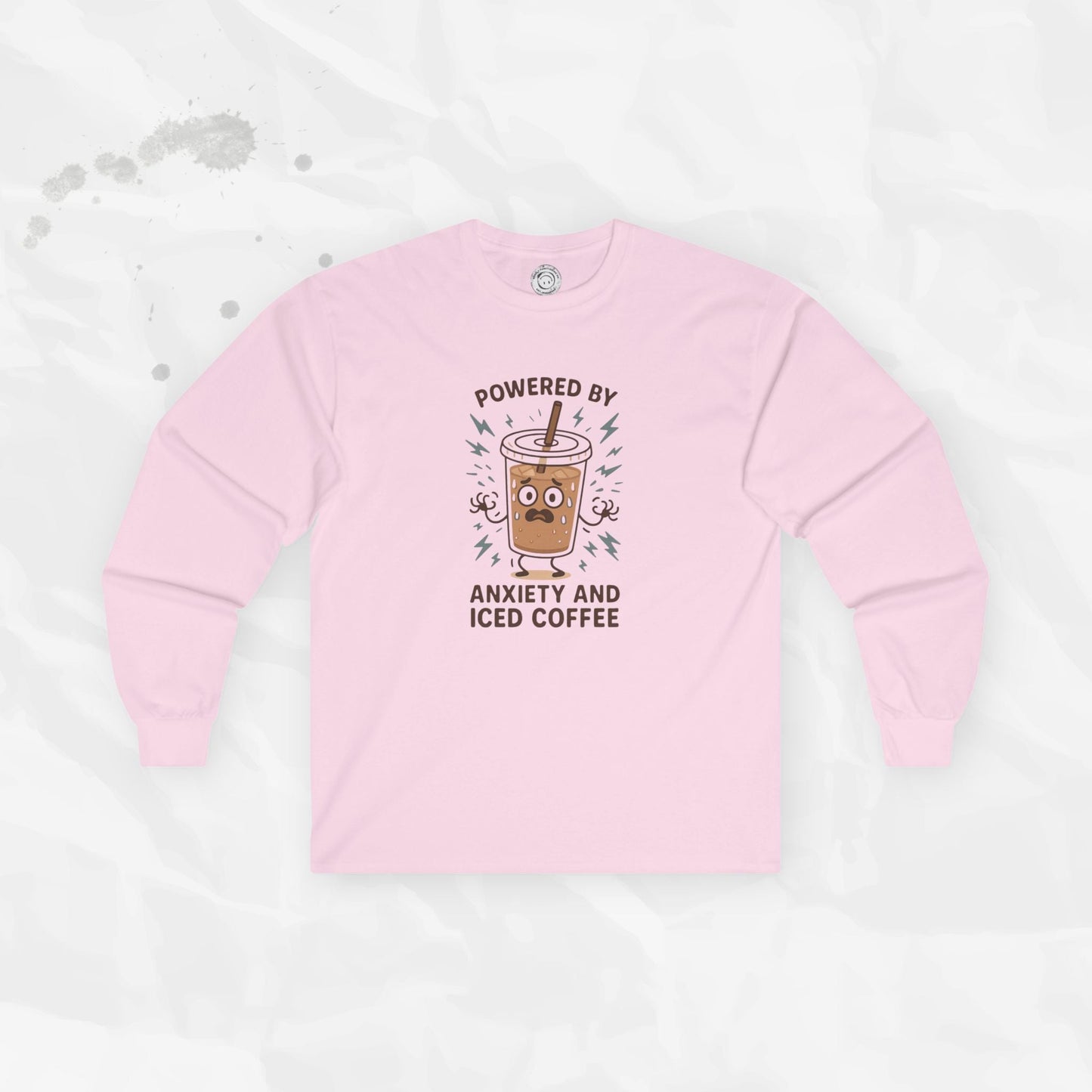 Powered by Anxiety and Iced Coffee - Long Sleeve T-Shirt