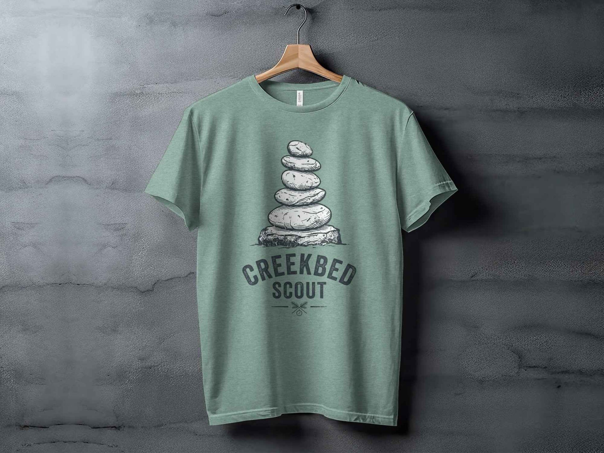 Creekbed Scout Cairn Graphic: The Explorer's Adventure Tee