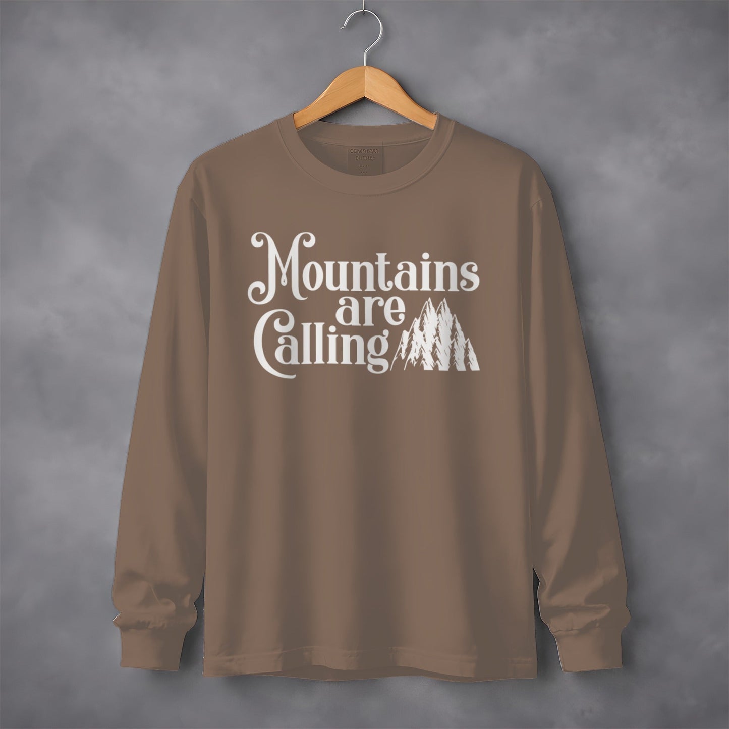Mountains Are Calling With Mountain Peaks Art Long Sleeve T-Shirt