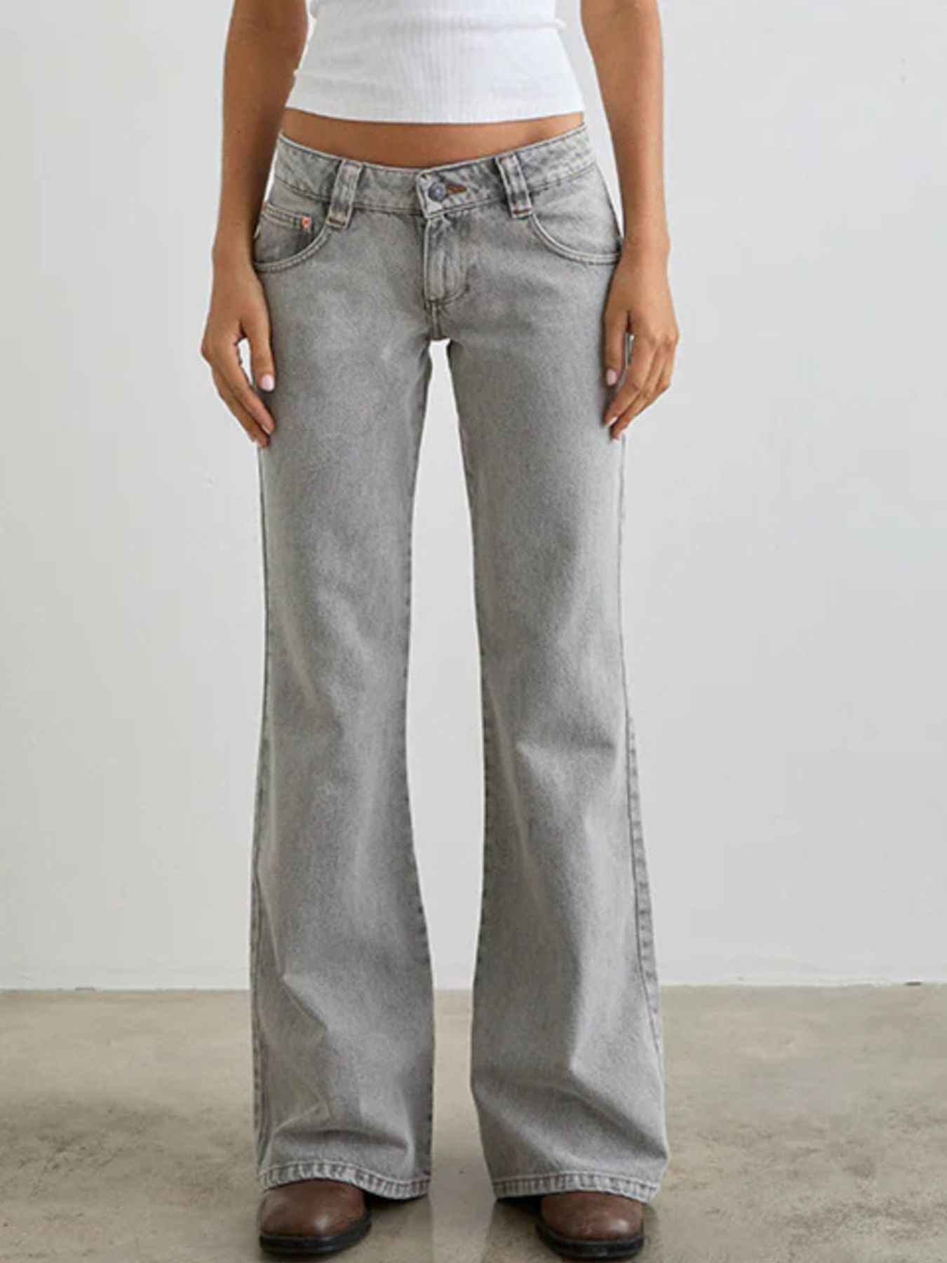 Low Rise Flare Leg Jeans