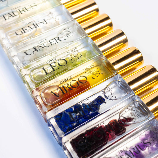 Zodiac Perfume Oil Set – 12 Gemstone‑Infused Zodiac Scents