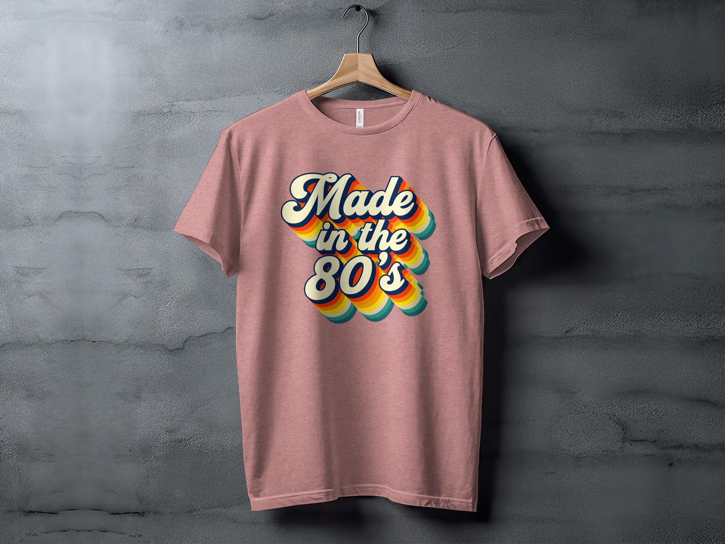 Awesome Made In The Eighties Rainbow Stripes Design T-Shirt