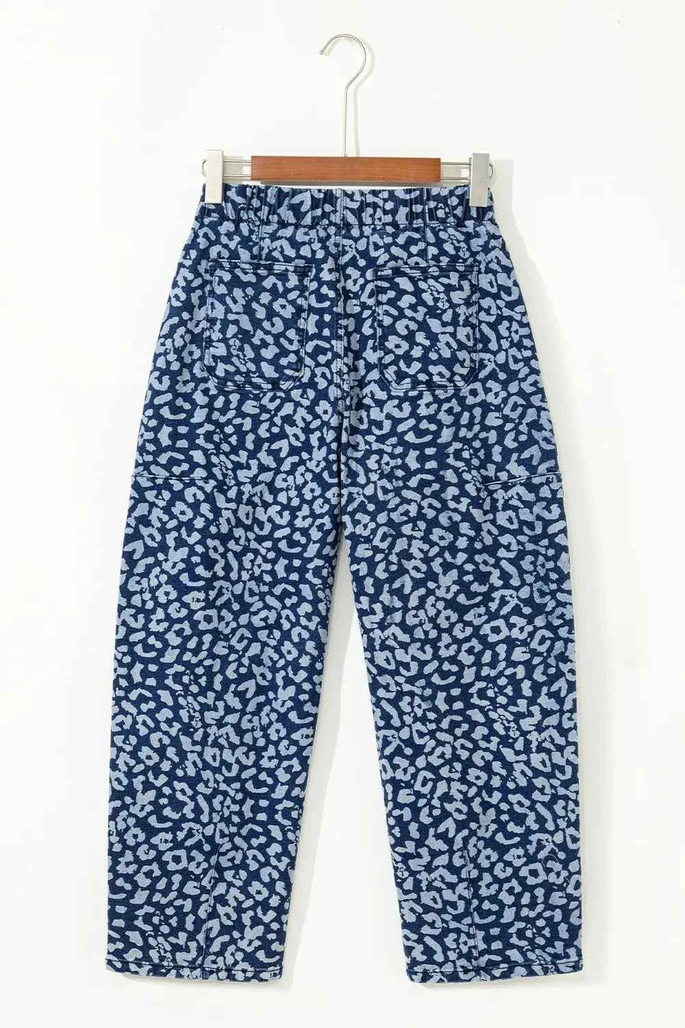 Leopard Print Wide Leg Jeans