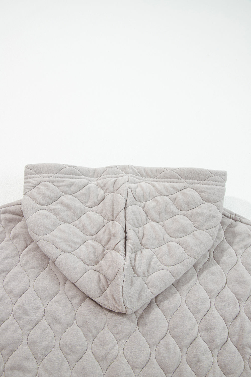 Gray Quilted Quarter Zip Plus Size Hoodie