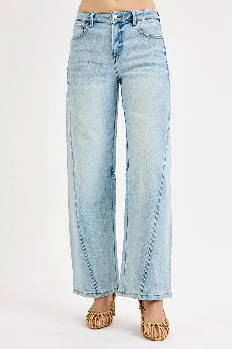 RISEN Jeans - Plus Size Mid Rise Fit Barrel Jeans