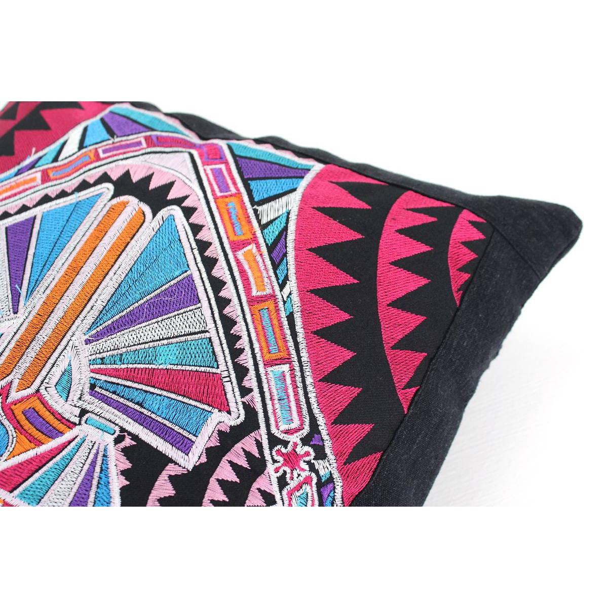 Hmong Diamond Embroidered Pillow Cover - Thailand