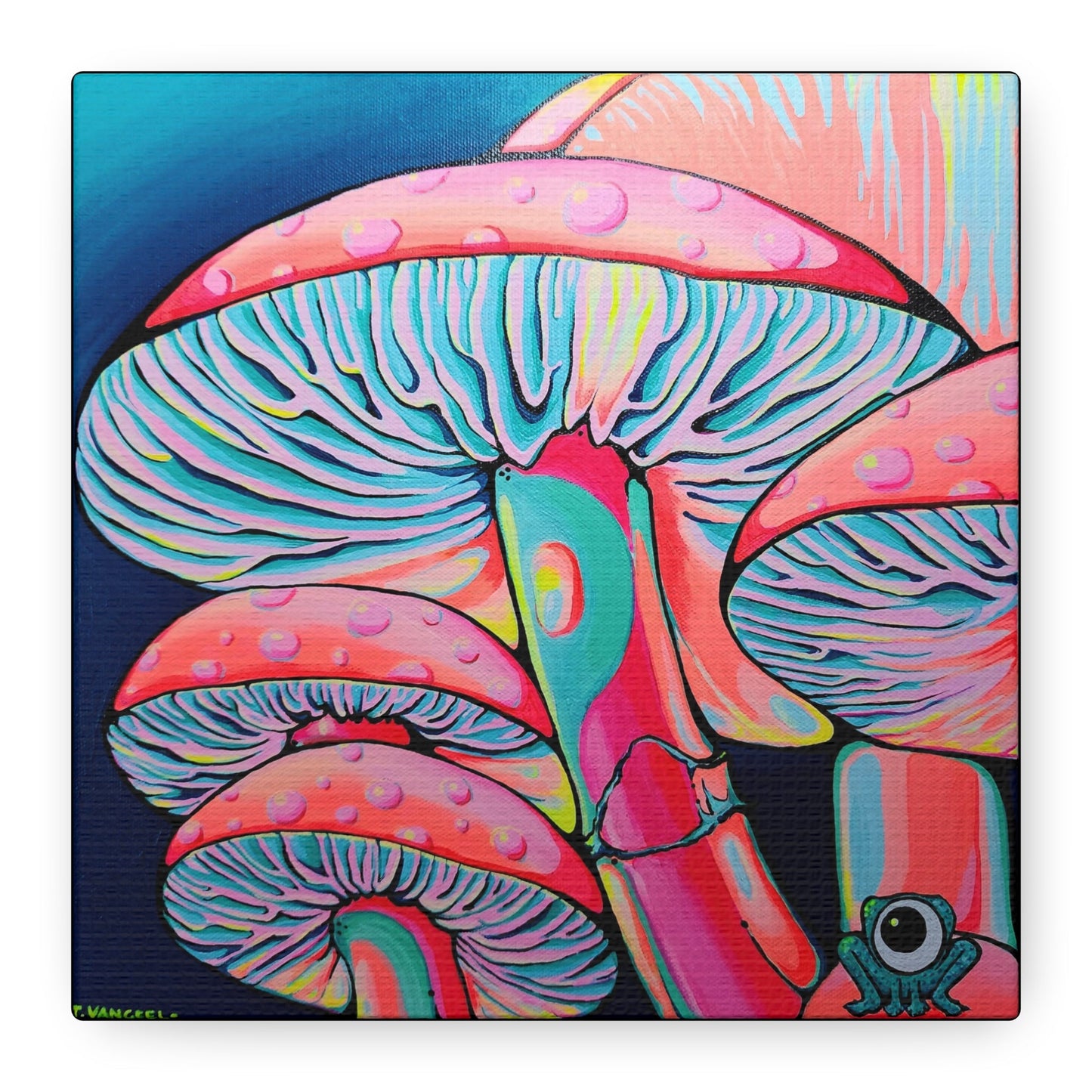Trippy Mushrooms Canvas Print, Original Artist Design, Home Decor, Wall Art