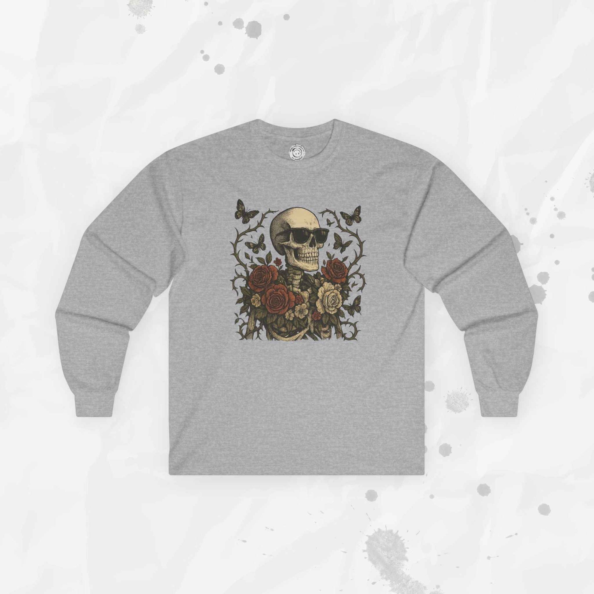 Floral Skull Garden - Long Sleeve T-Shirt
