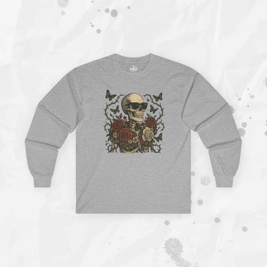 Floral Skull Garden - Long Sleeve T-Shirt