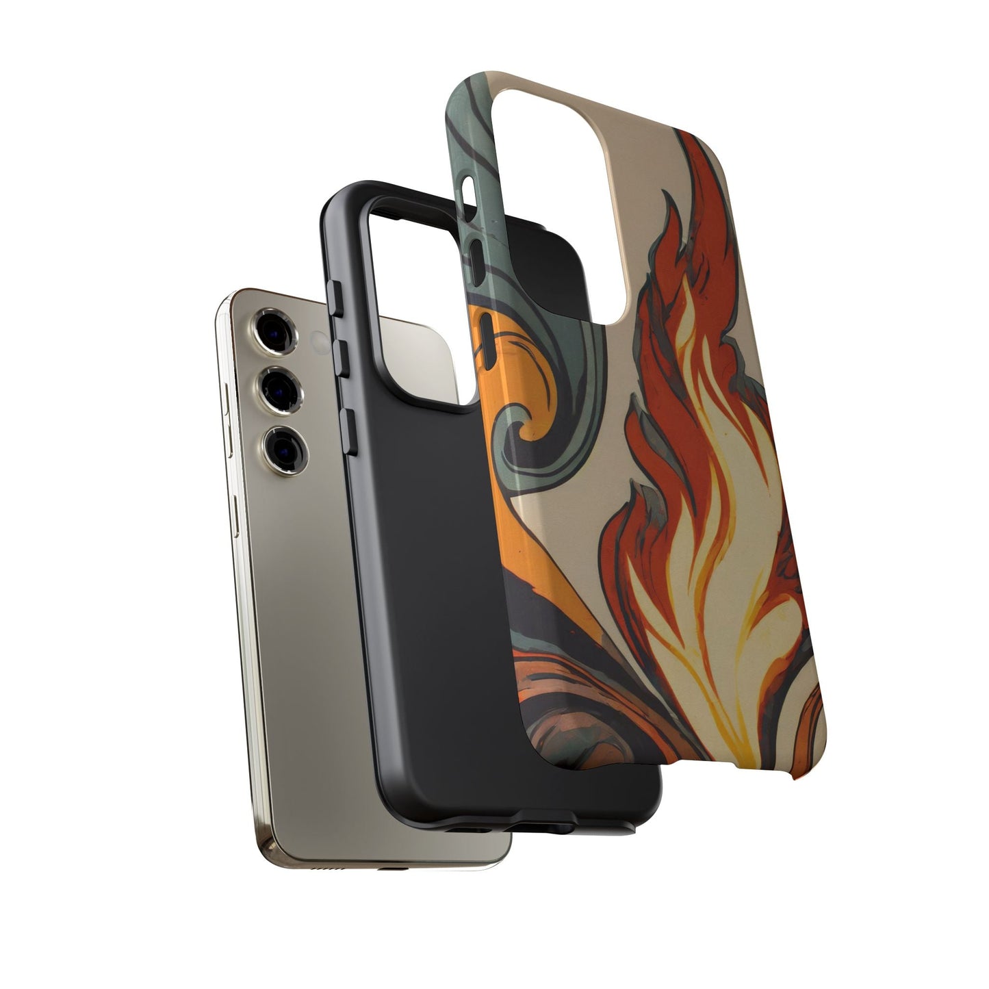 Artistic Flames Abstract Tough Phone Case