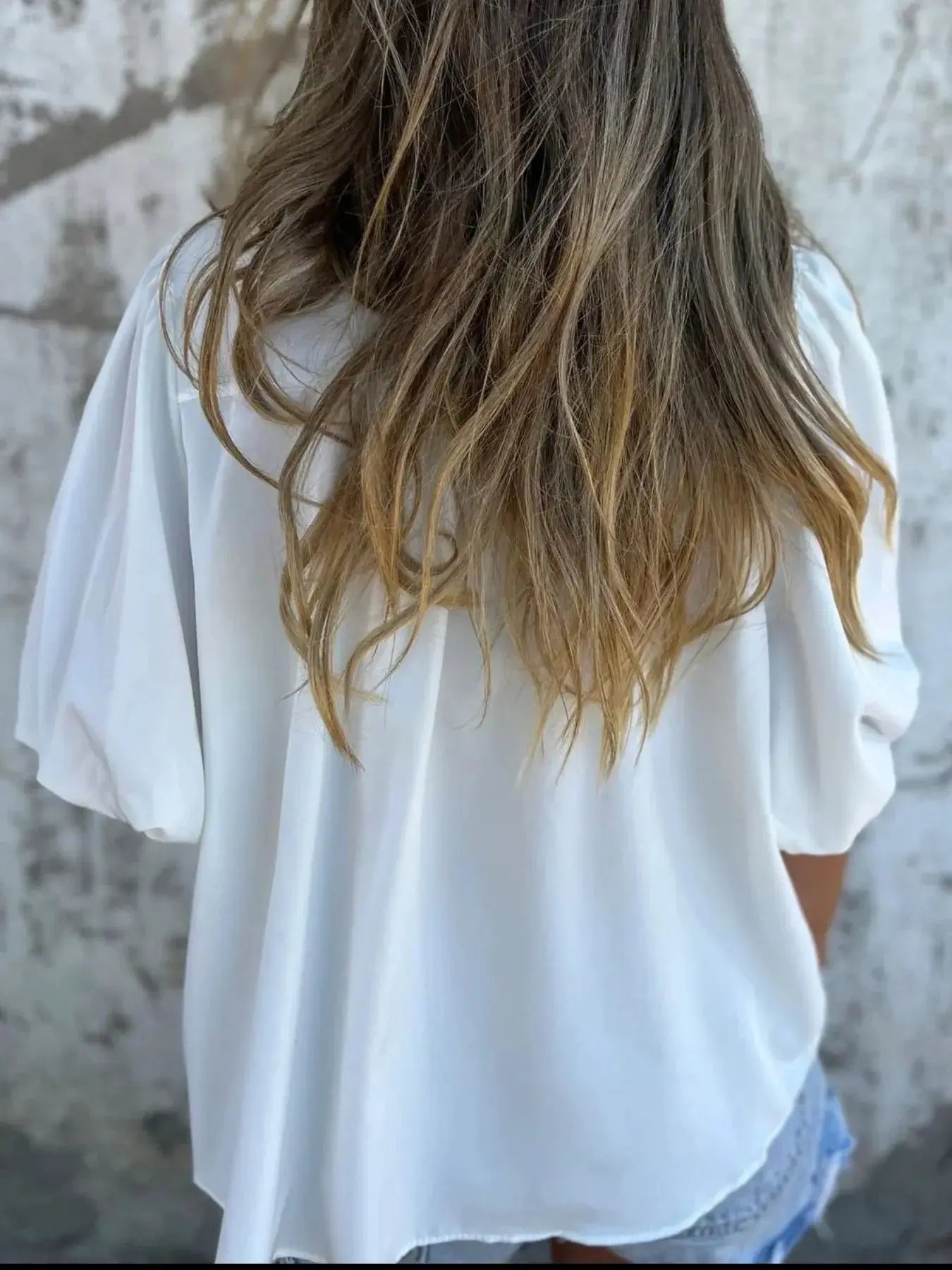 Full Size Red Smocked Button Puff Sleeve Blouse – Plus Size