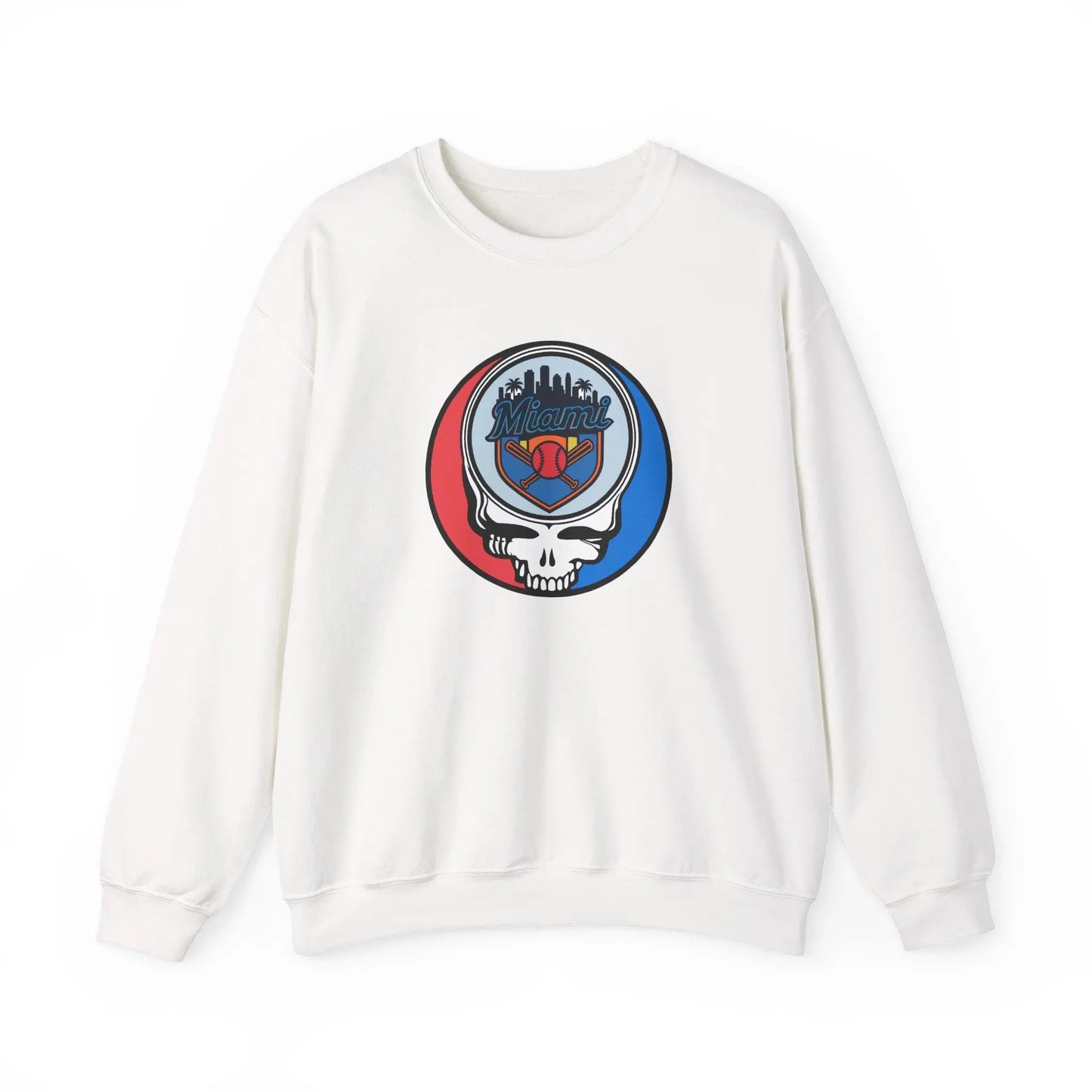 Miami Marlins Original Stealie Grateful Dead Crewneck Grateful Dead Sweatshirt