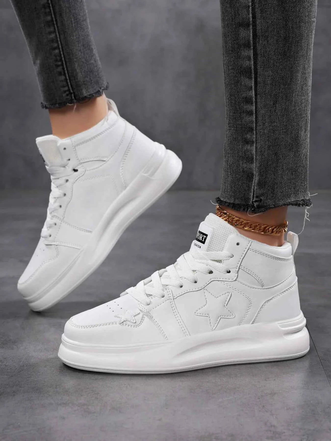 Star Pattern Lace Up Sneakers