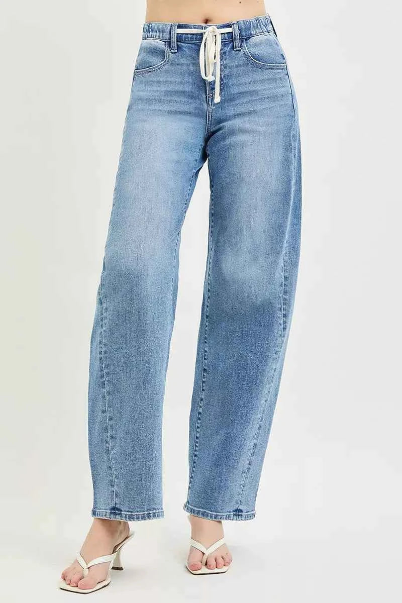 RISEN Relaxed Fit Drawstring Waist Jeans