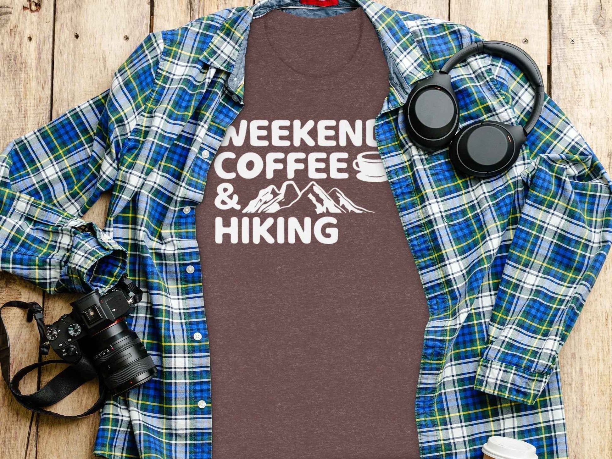 Weekends Coffee And Hiking Graphic Design Funny T-Shirt