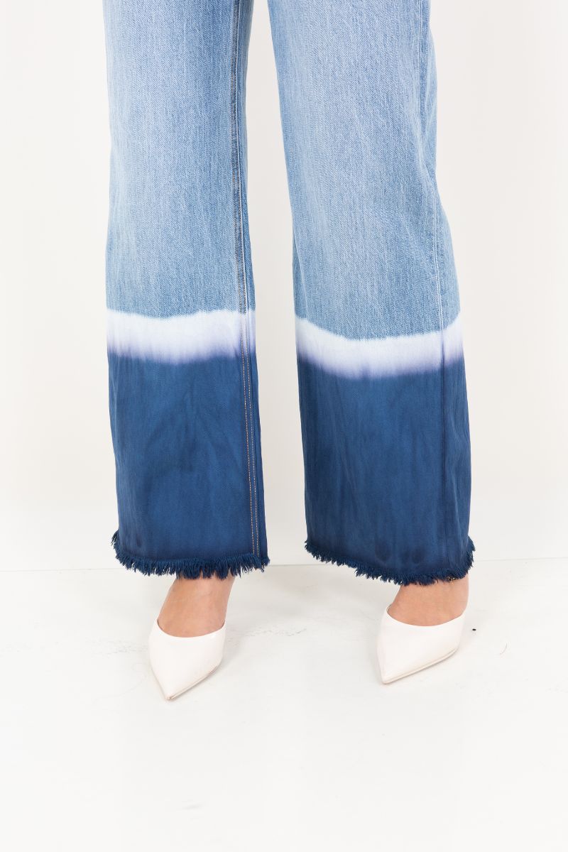 Vivid Horizon Color Dyed High Rise Baggy Wide Jeans