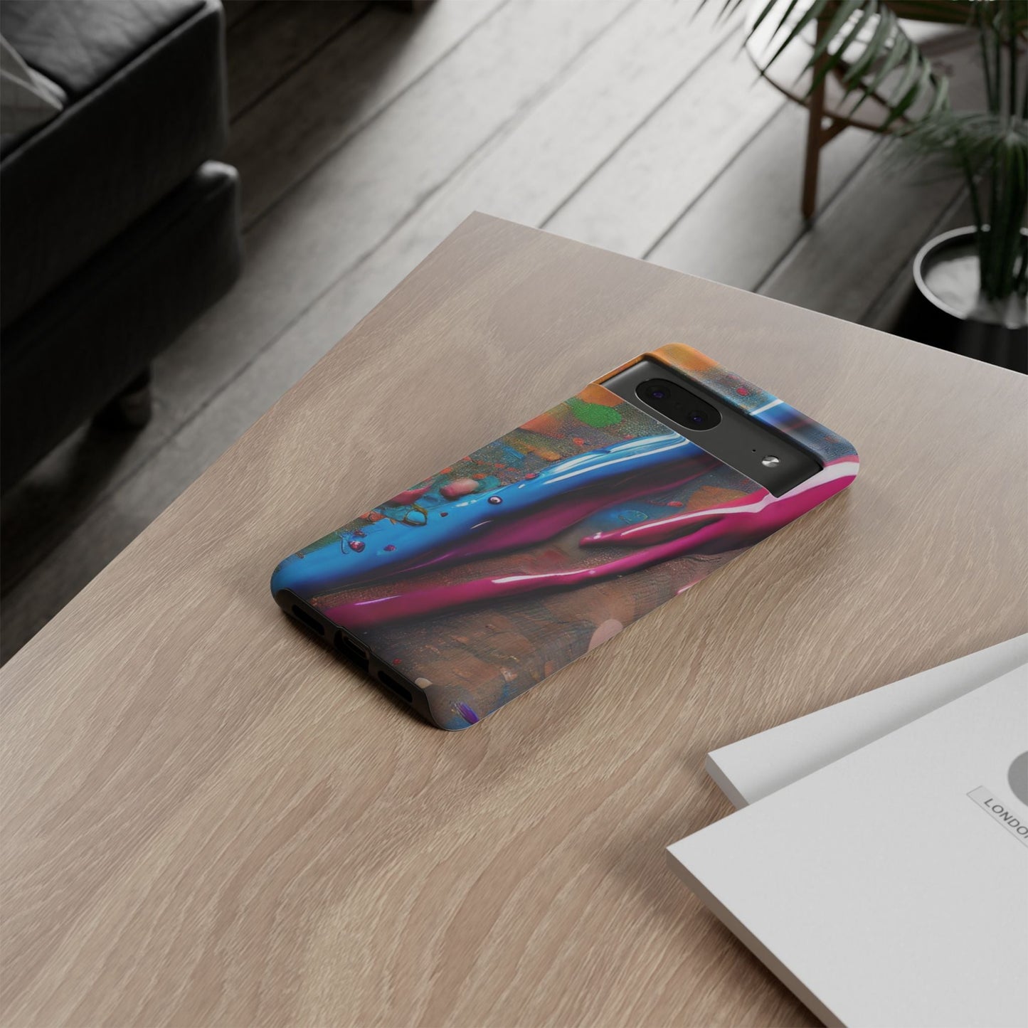Colorful Artistic Paint Splatter Tough Phone Case