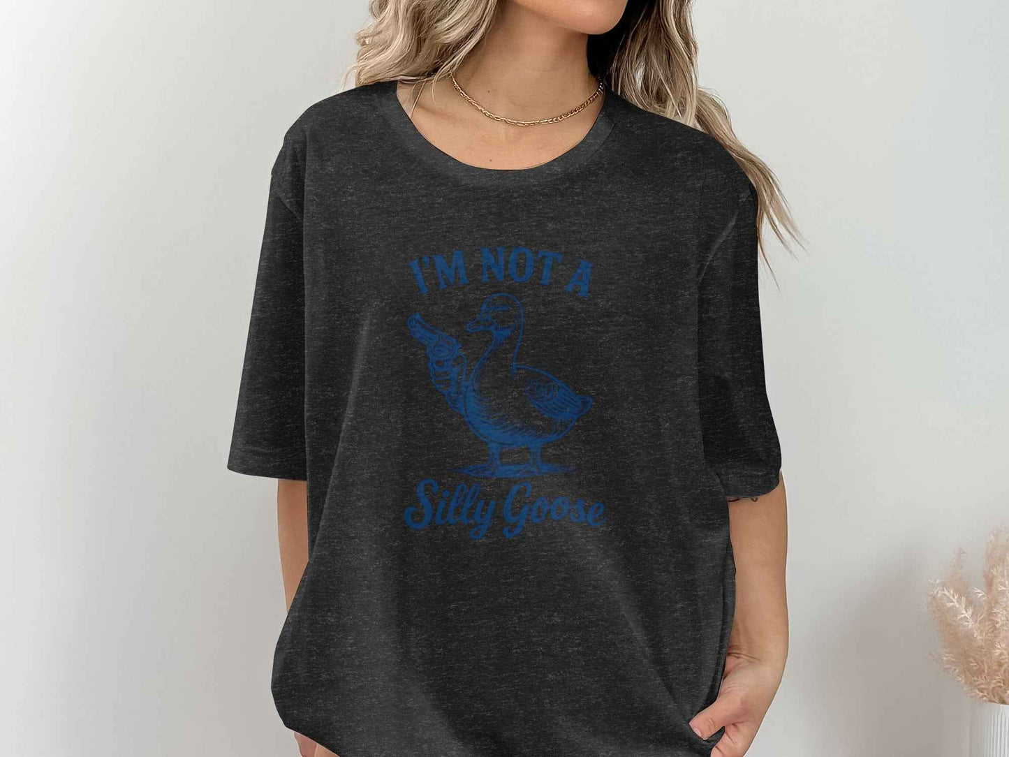 I Am Not A Silly Goose With Gun Funny Goose Design T-Shirt