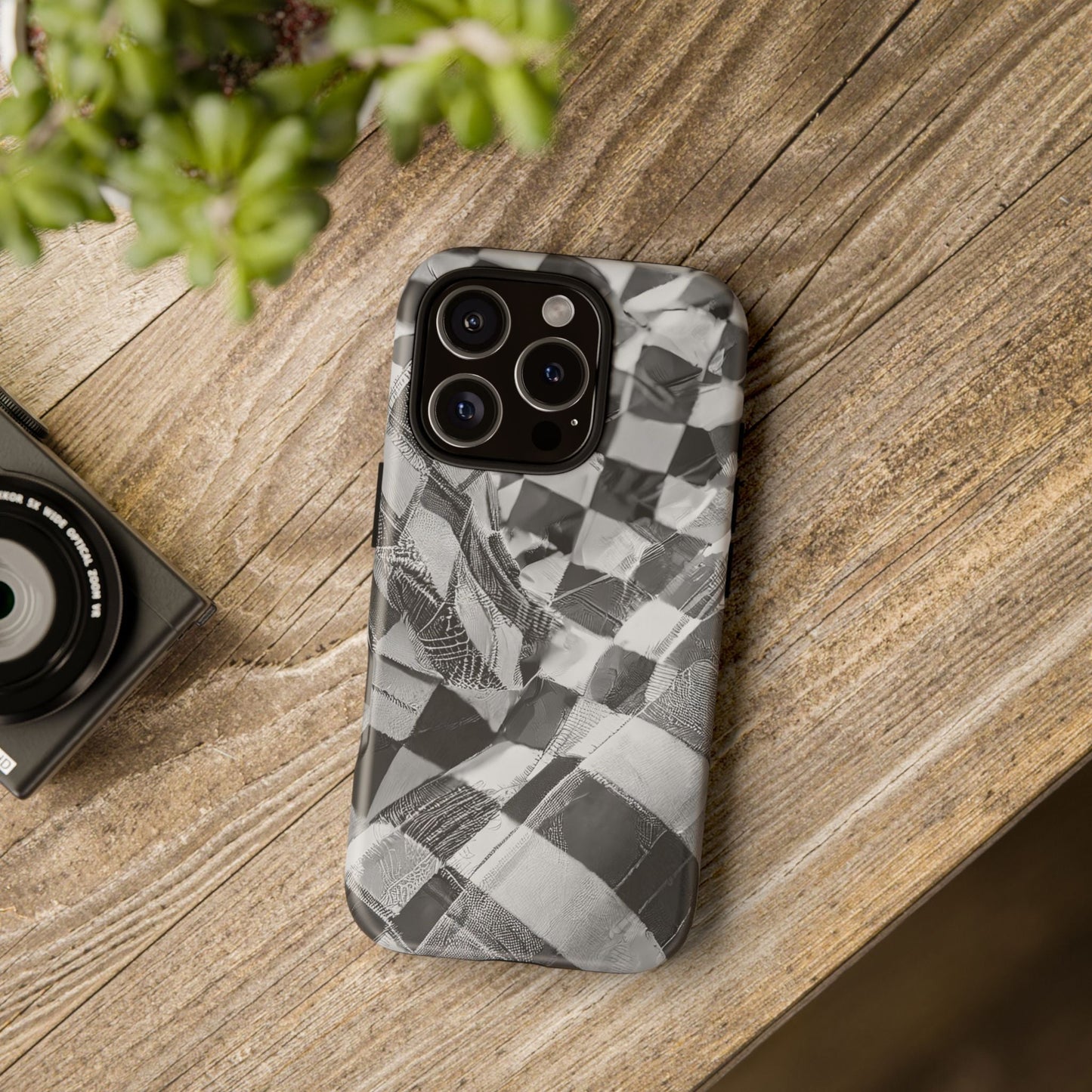 Abstract Checker Print Tough Phone Case