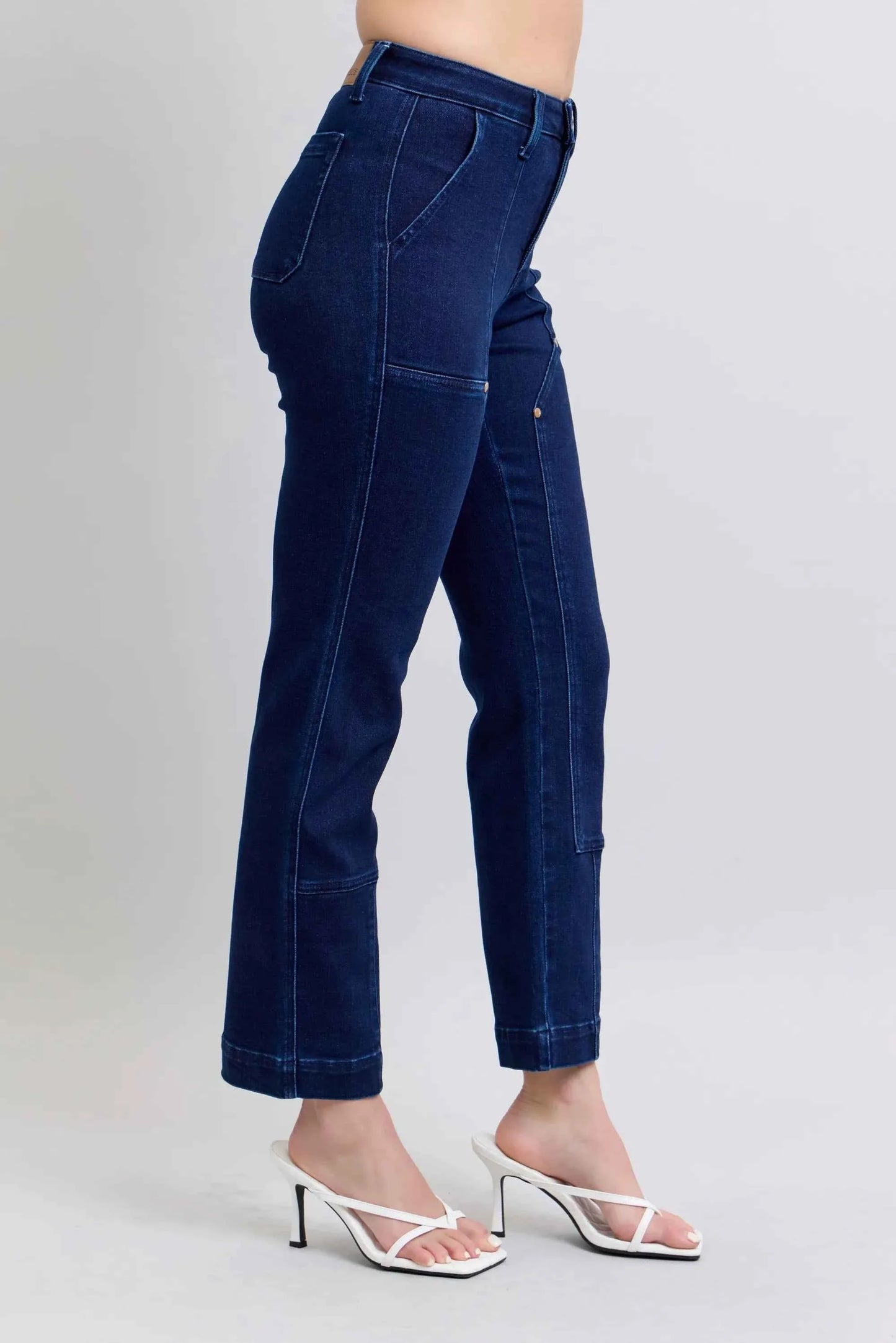 Judy Blue High Rise Straight Leg Jeans–Star Studded Plus Sizes