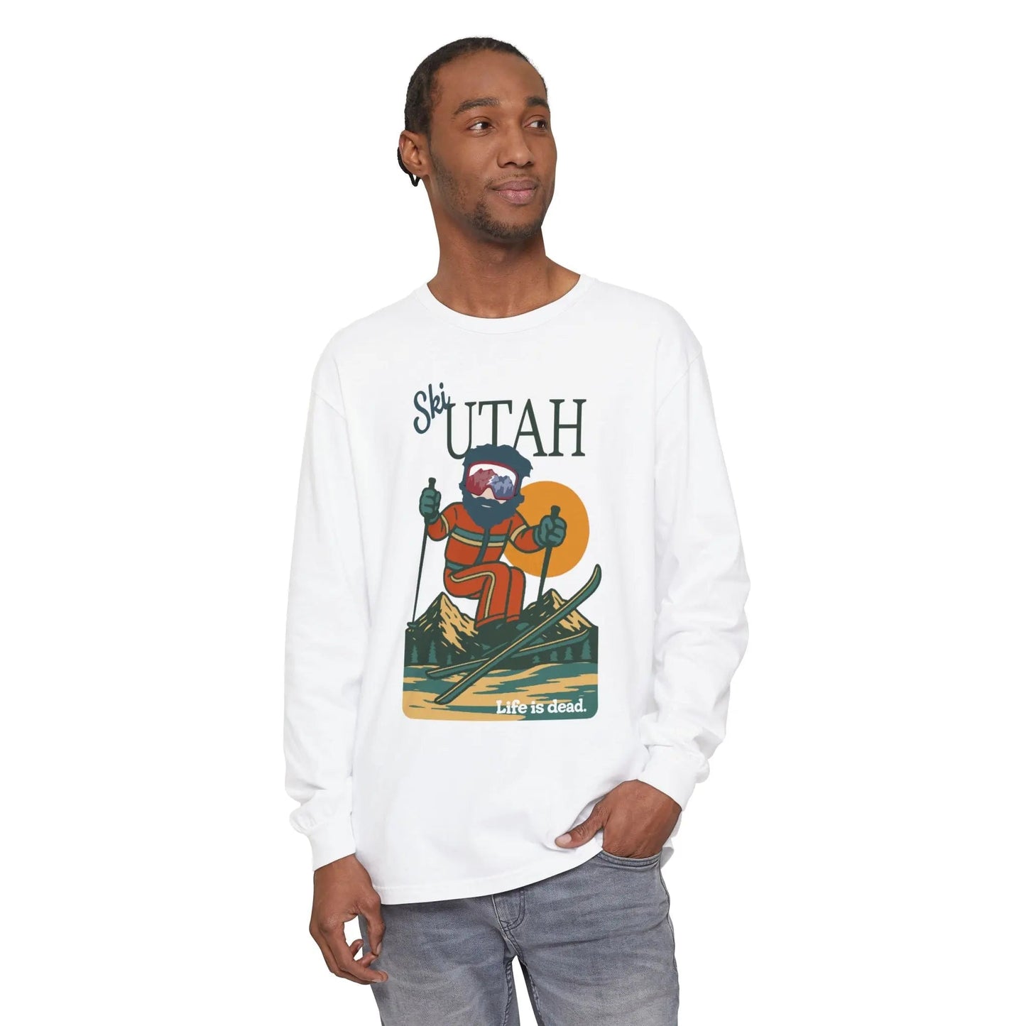 Ski Utah - Life is dead.® Mountain Collection Garment-Dyed Long Sleeve T-Shirt