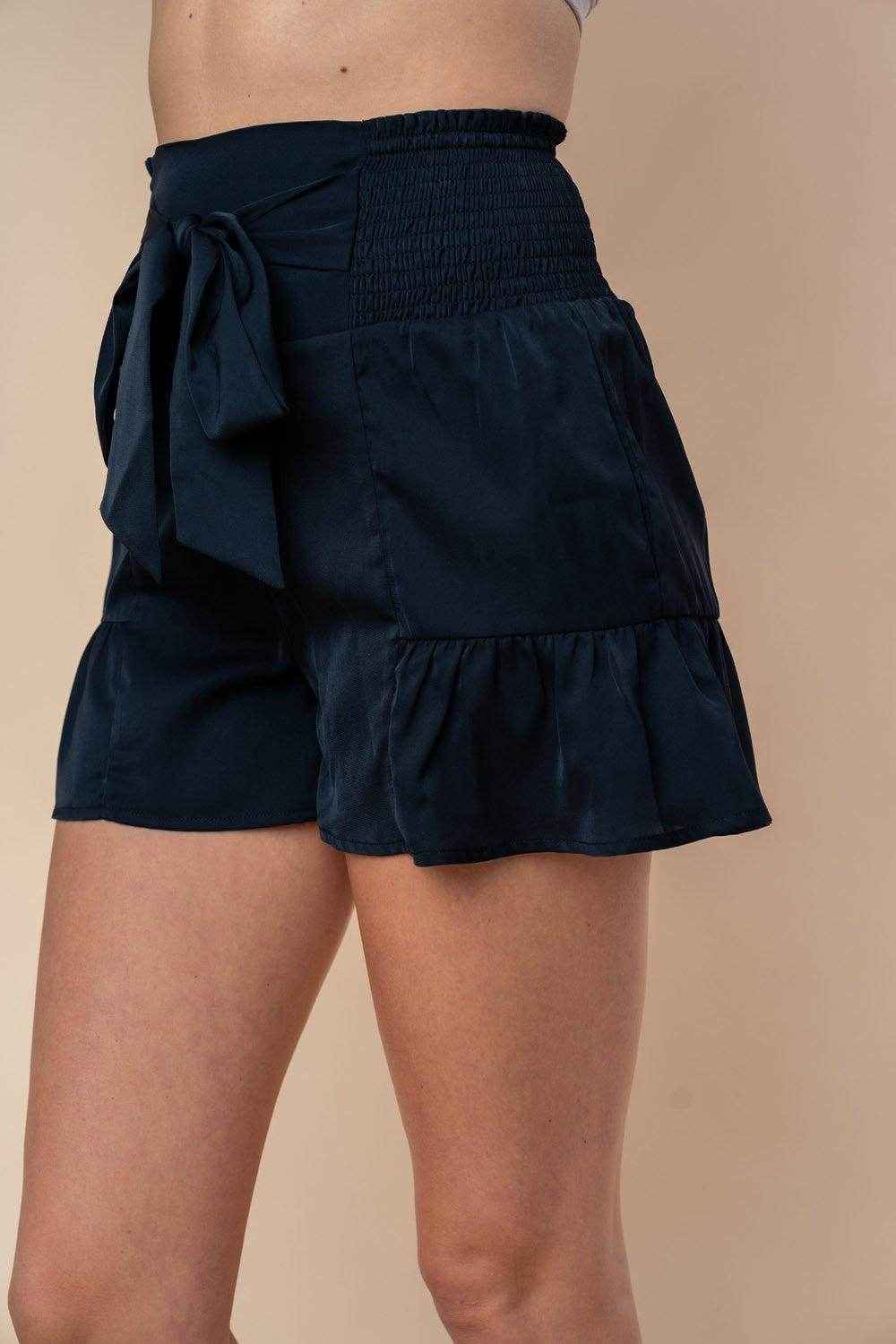 White Birch Full Size High Waisted Smocked Shorts for Women