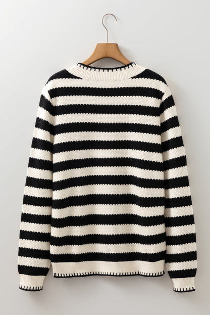 Rylee Stripe Button Cardigan Sweater
