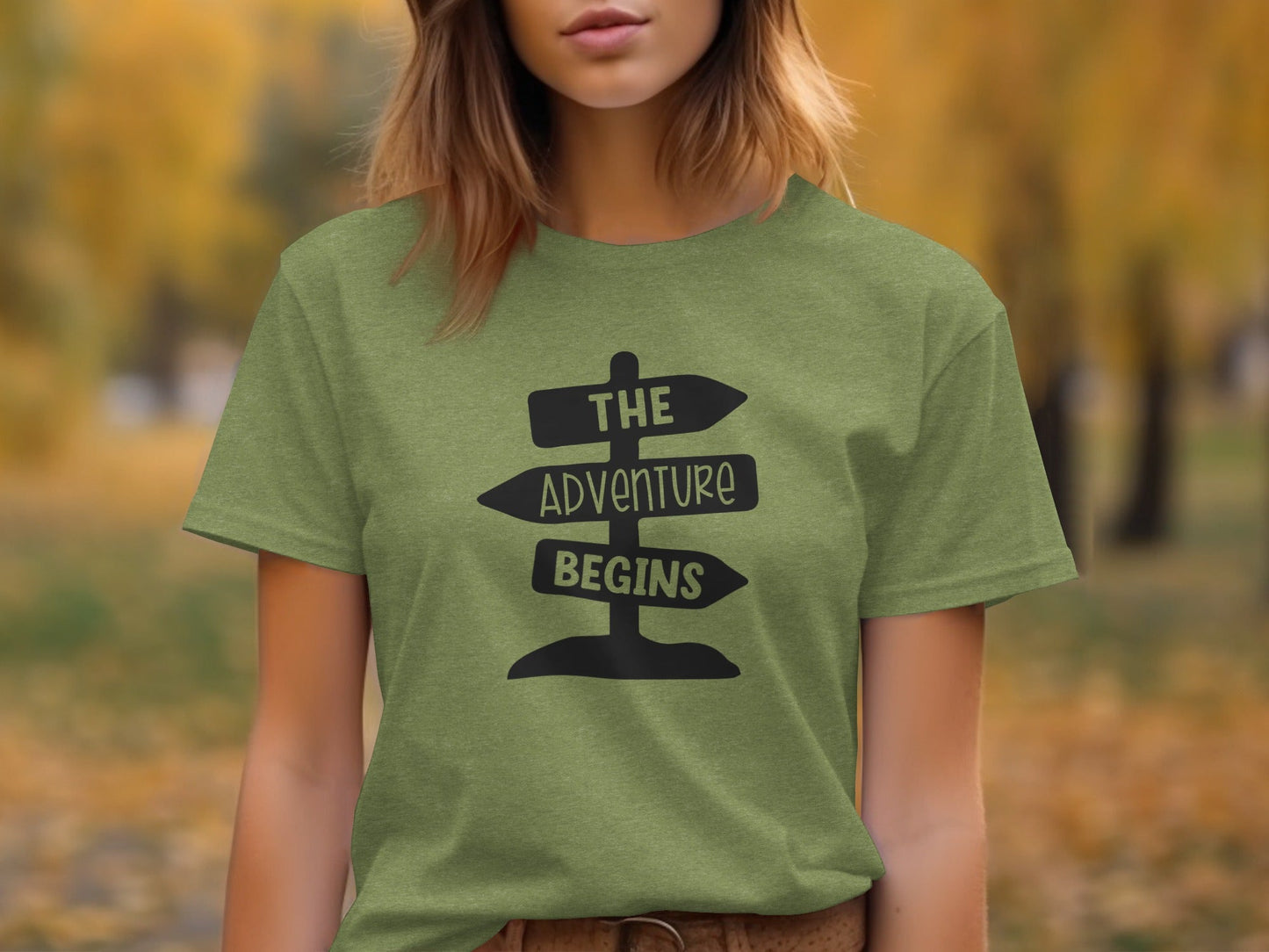 The Adventure Begins Arrow Signpost Graphic T-Shirt