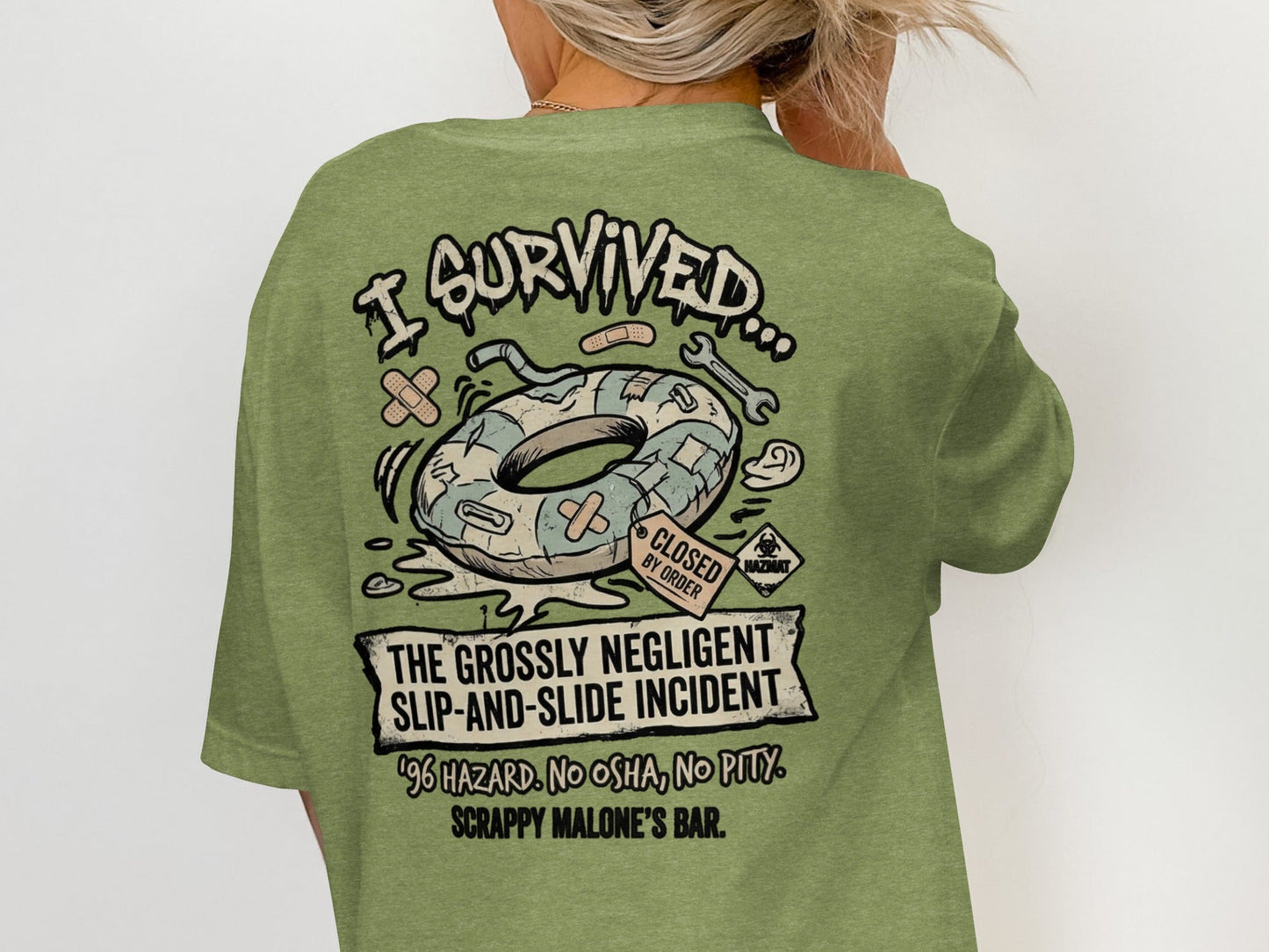 Scrappy Malone's 96 Hazard Survivor Tee - Vintage Bar Style