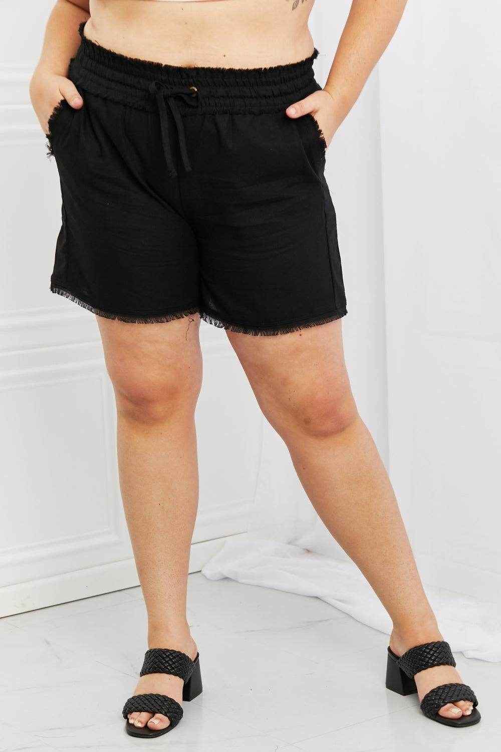 Zenana Seaside Full Size Linen Shorts for Casual Comfort