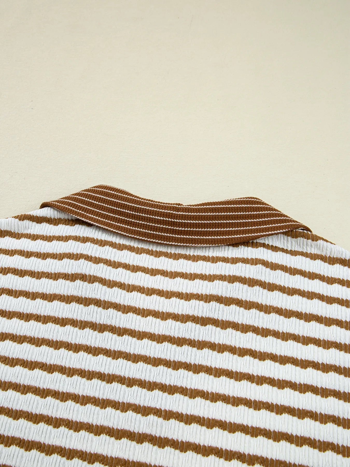 Stripe Collared Top and Drawstring Pant Loungewear Set