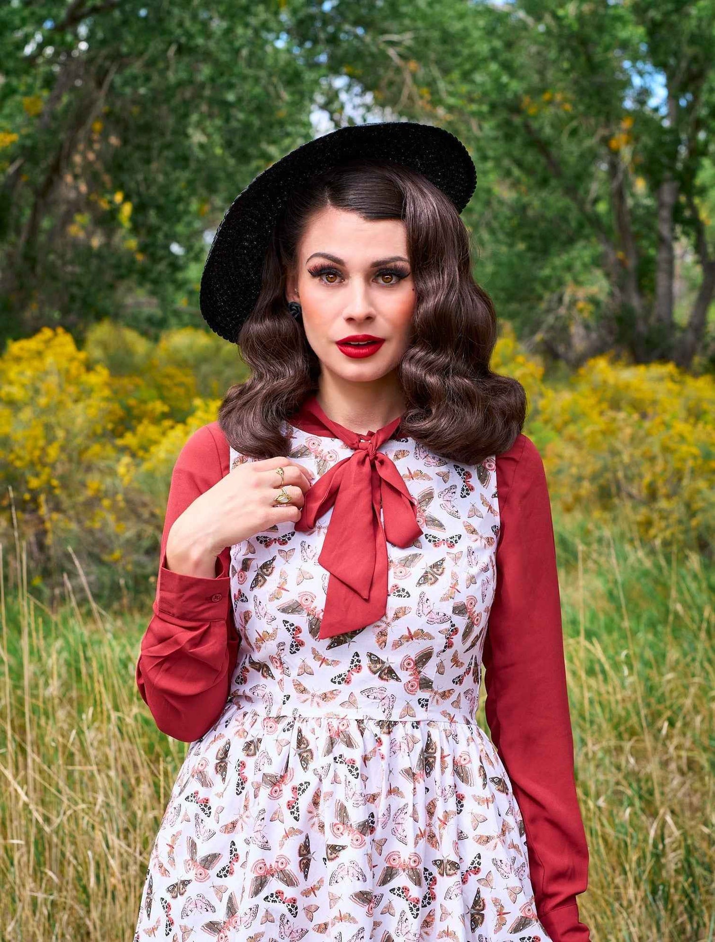 Butterfly Vintage Dress in Cream