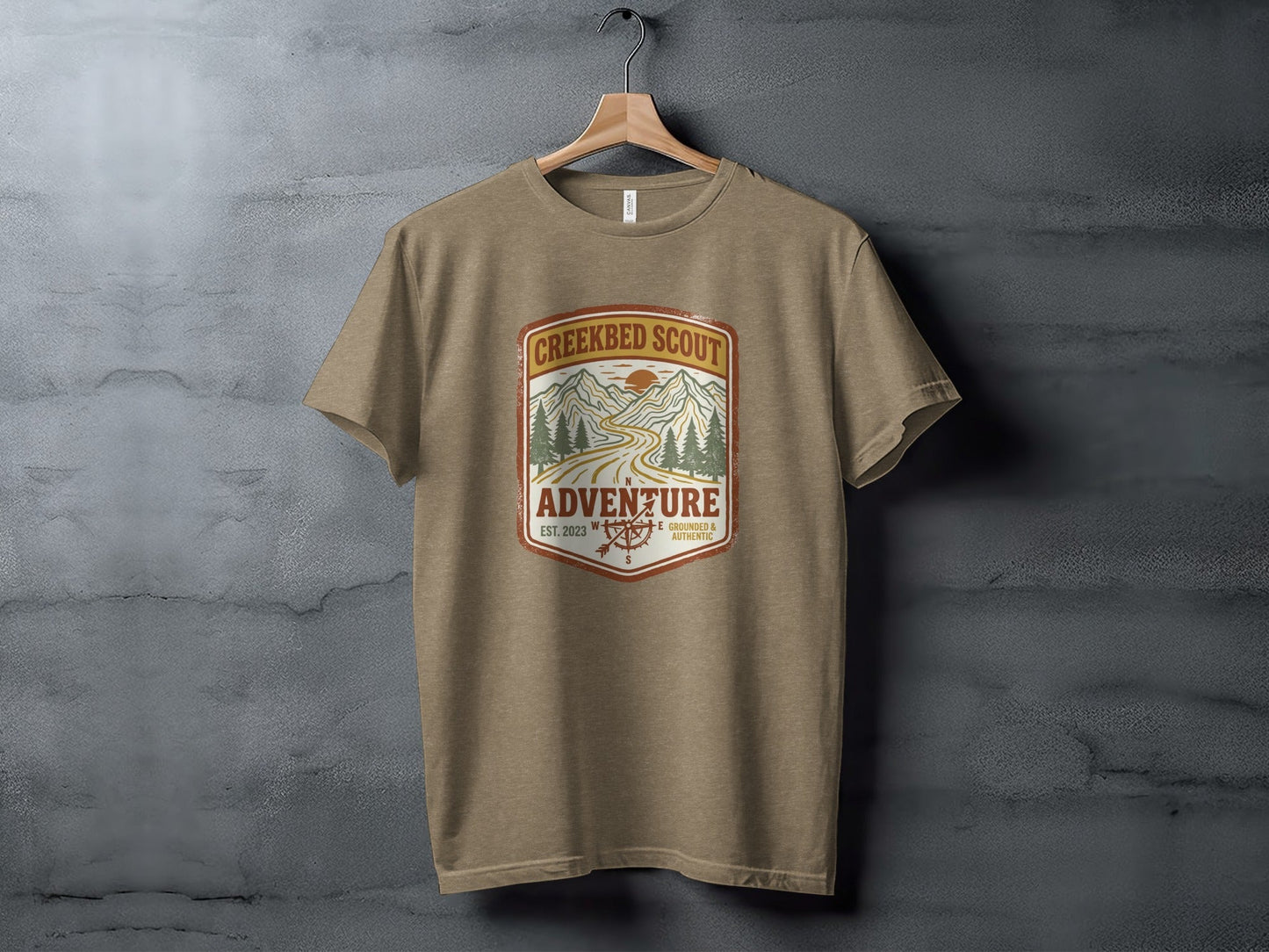 Rugged Creekbed Scout Adventure Emblem Wilderness Shirt